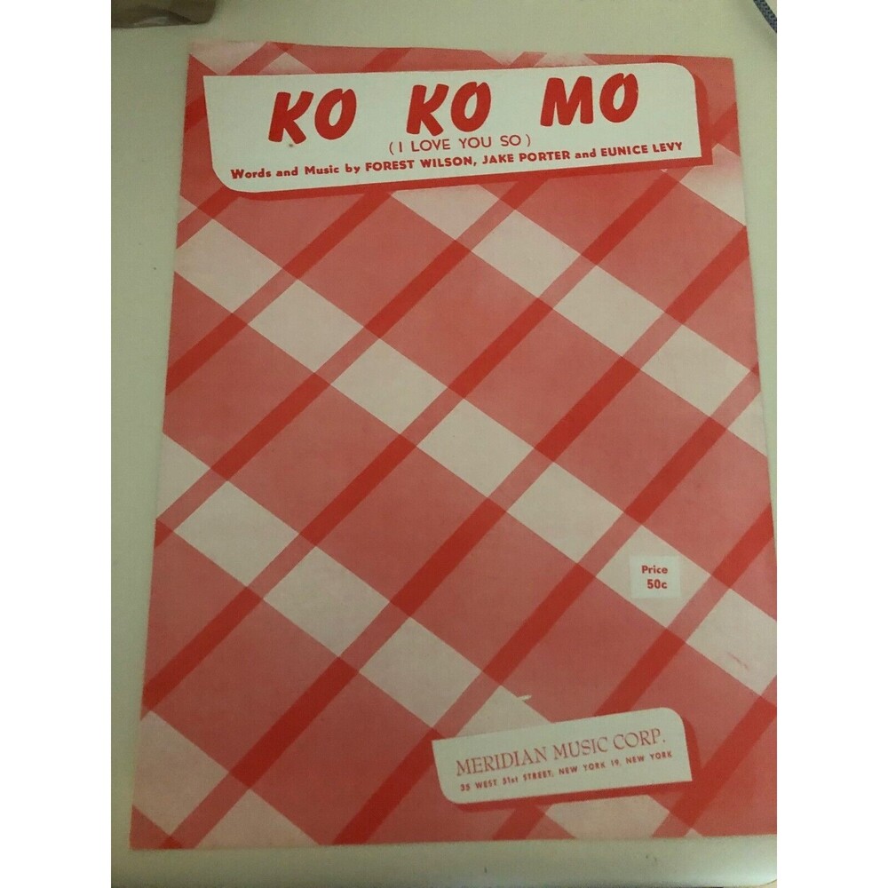 Ko Ko Mo (I Love‎ You So) Sheet Music - Vintage-Wilson-Porter-Levy